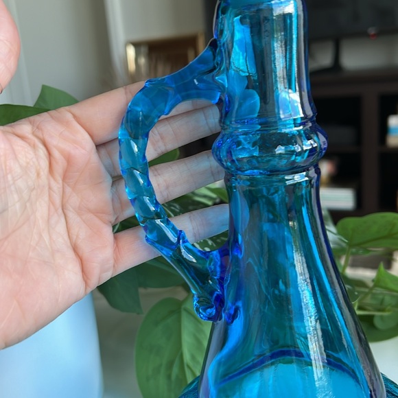 Vintage Blue Liquor Decanter with Stopper Jim Beam - Picture 5 of 14